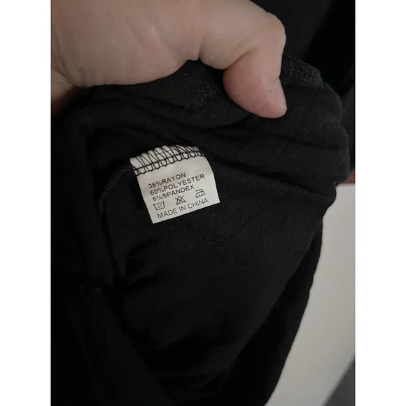 Women’s Romper Black Large Soft Stretch Casual Comfort Pocket Rayon Blend - Picture 5 of 6